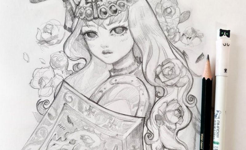 Lady Knight Drawing