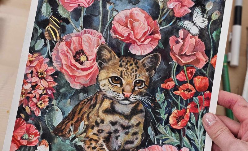 "Purrfectly Spotted" 🐆 Ocelot Commission finished!