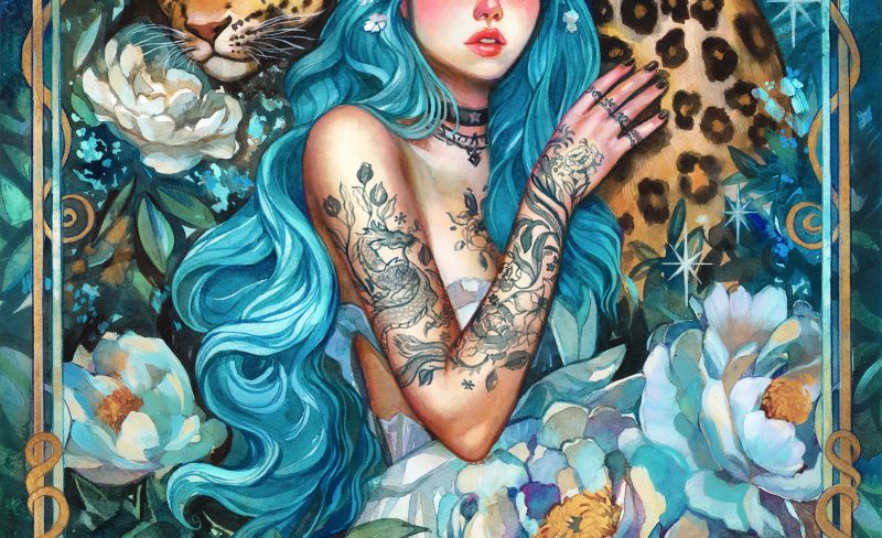 'Emerald Moon' for the Art Nouveau Revival Auction at Studio Eclipse! 🌙 + WIPS