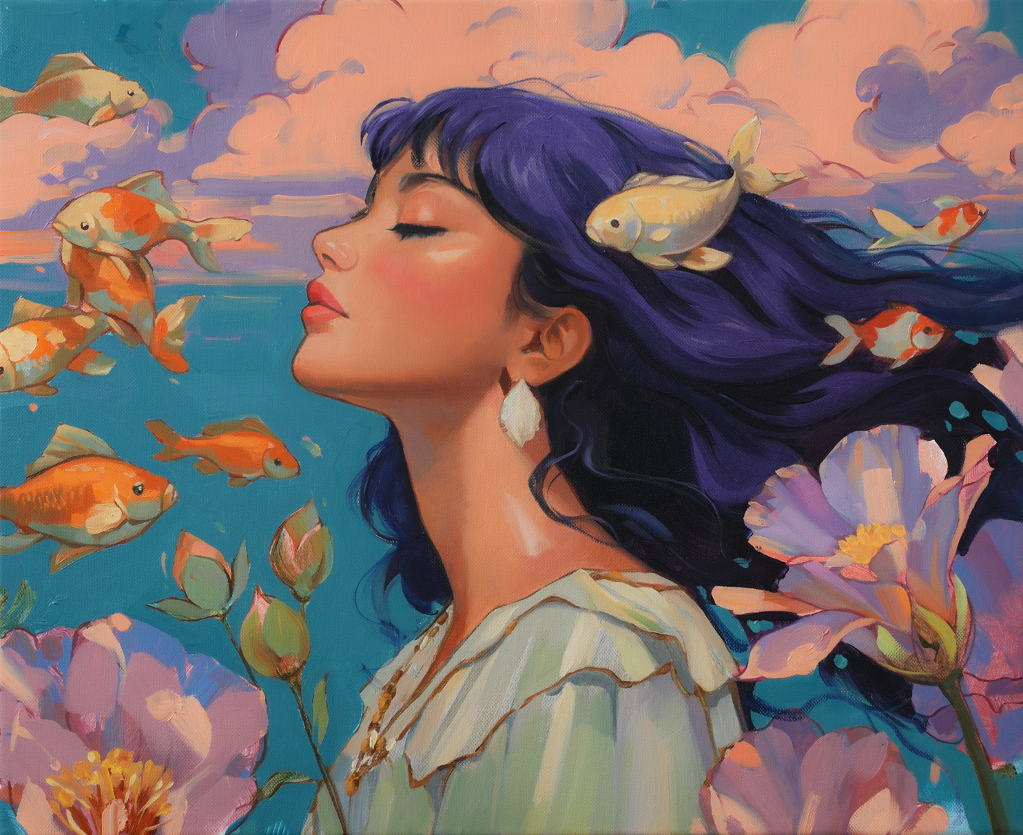 "High Tide" 🧜‍♀️New Painting Available + Progress Photos! 🌊