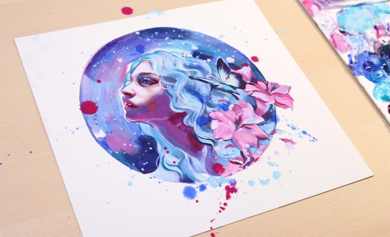 "Polar Night" Acrylic Illustration finished!