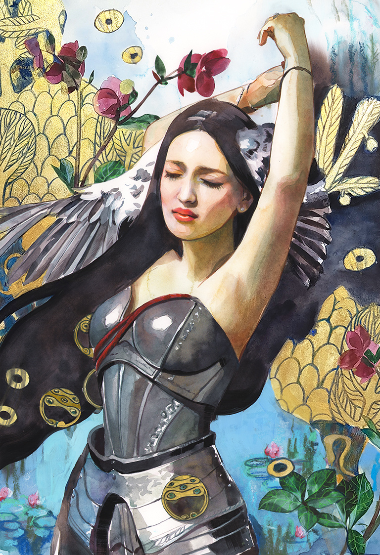 "Jeanne D'Arc" Watercolor & Mixed Media Painting WIPS & Info!