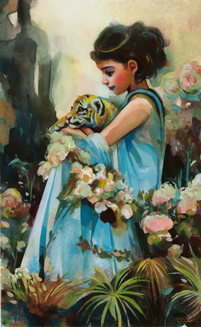 Another AI Painting: "Just a Girl with her pet Tiger!" 🐅