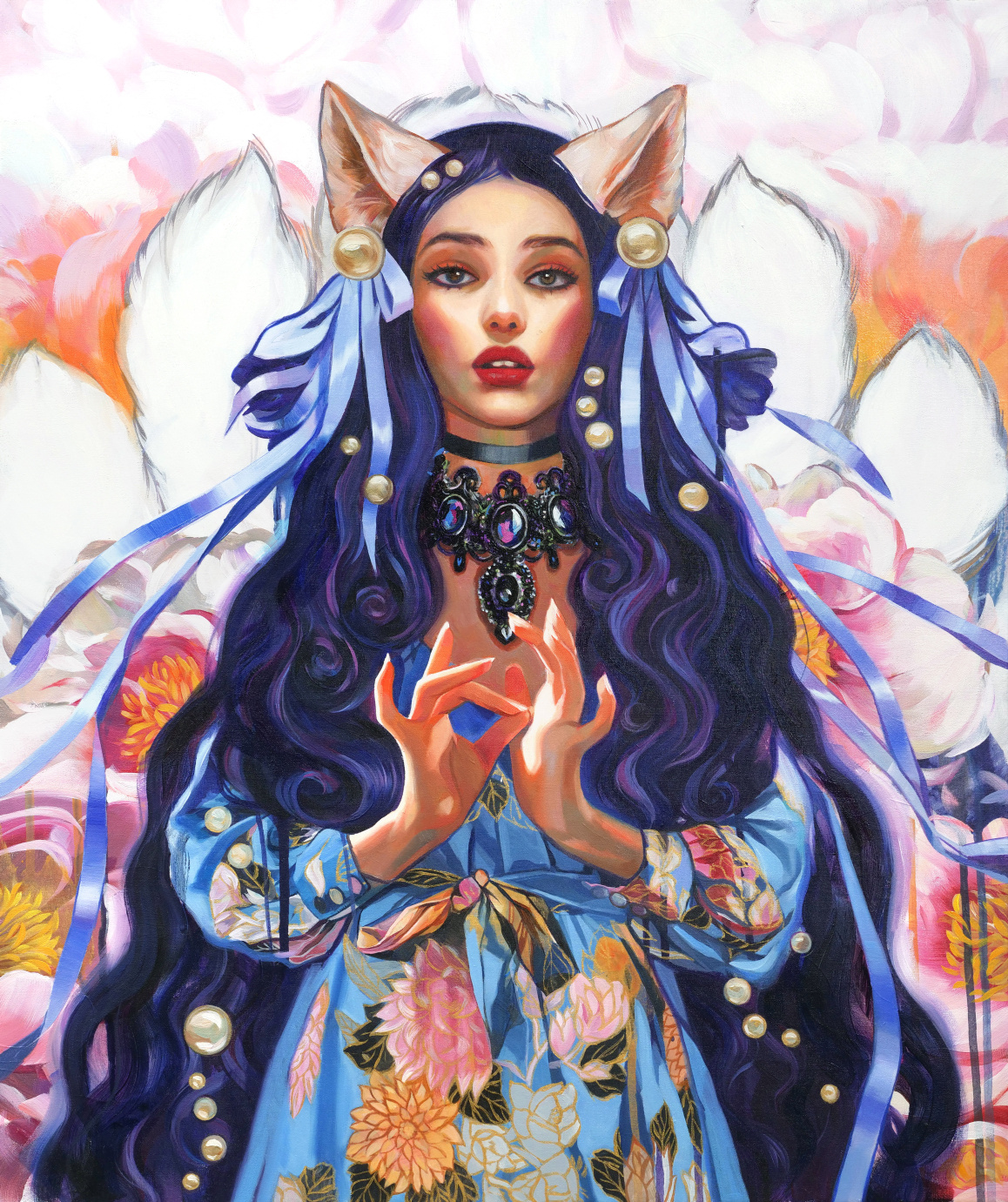 "Kitsune" Oil Painting Progress Pictures!