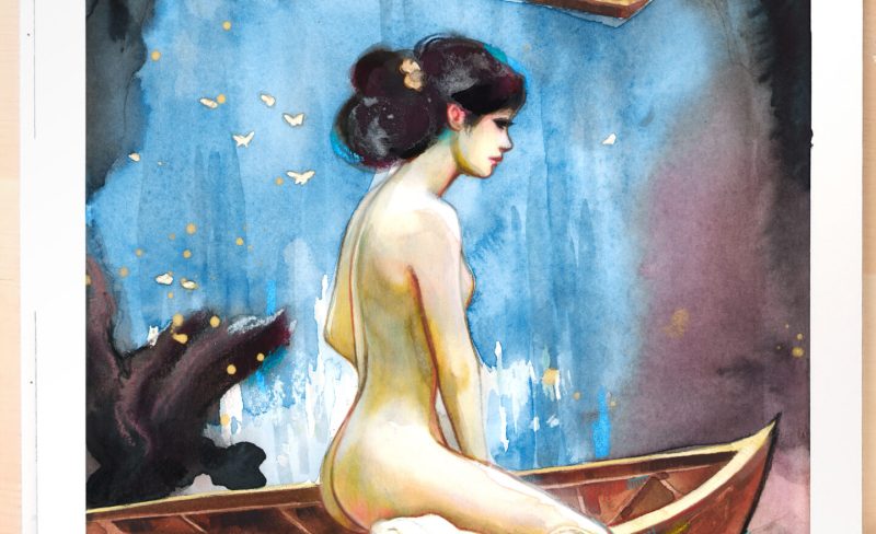"Lorelei" finished Watercolor Painting