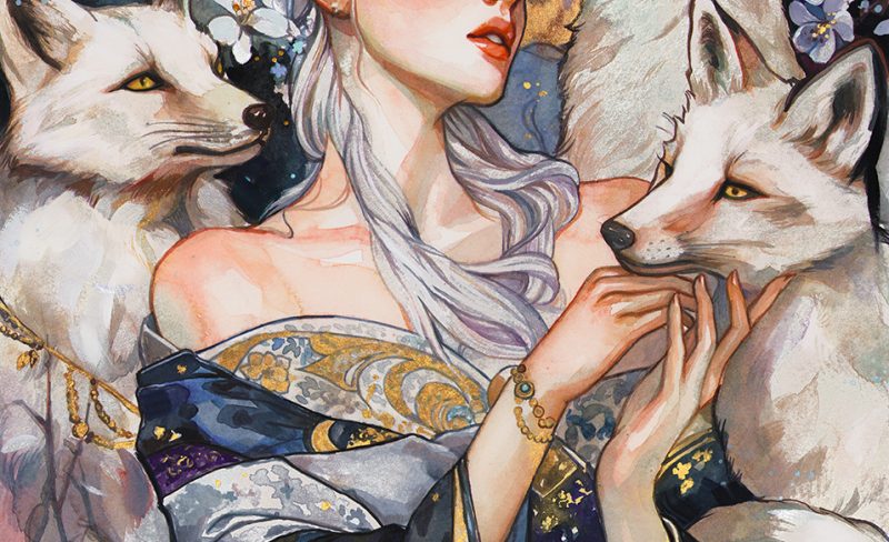 "Inari" new painting available at Studio Eclipse! 🌙🦊