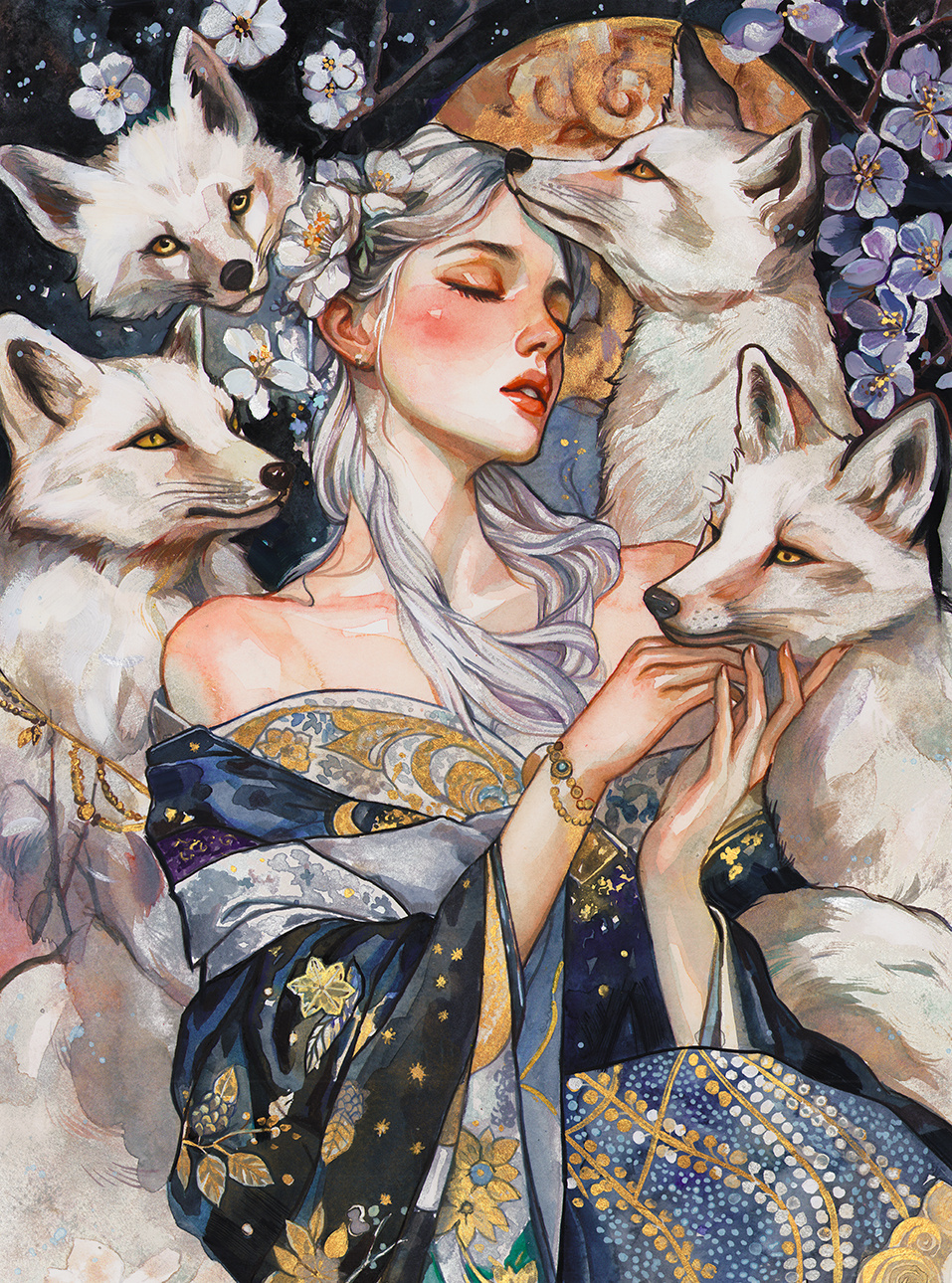 "Inari" new painting available at Studio Eclipse! 🌙🦊