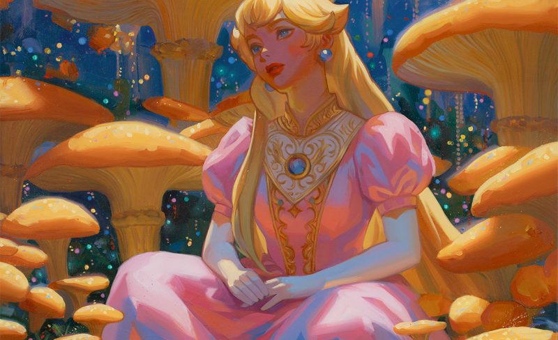 🍑 New original painting: Peach in the Mushroom Kingdom! 🍄
