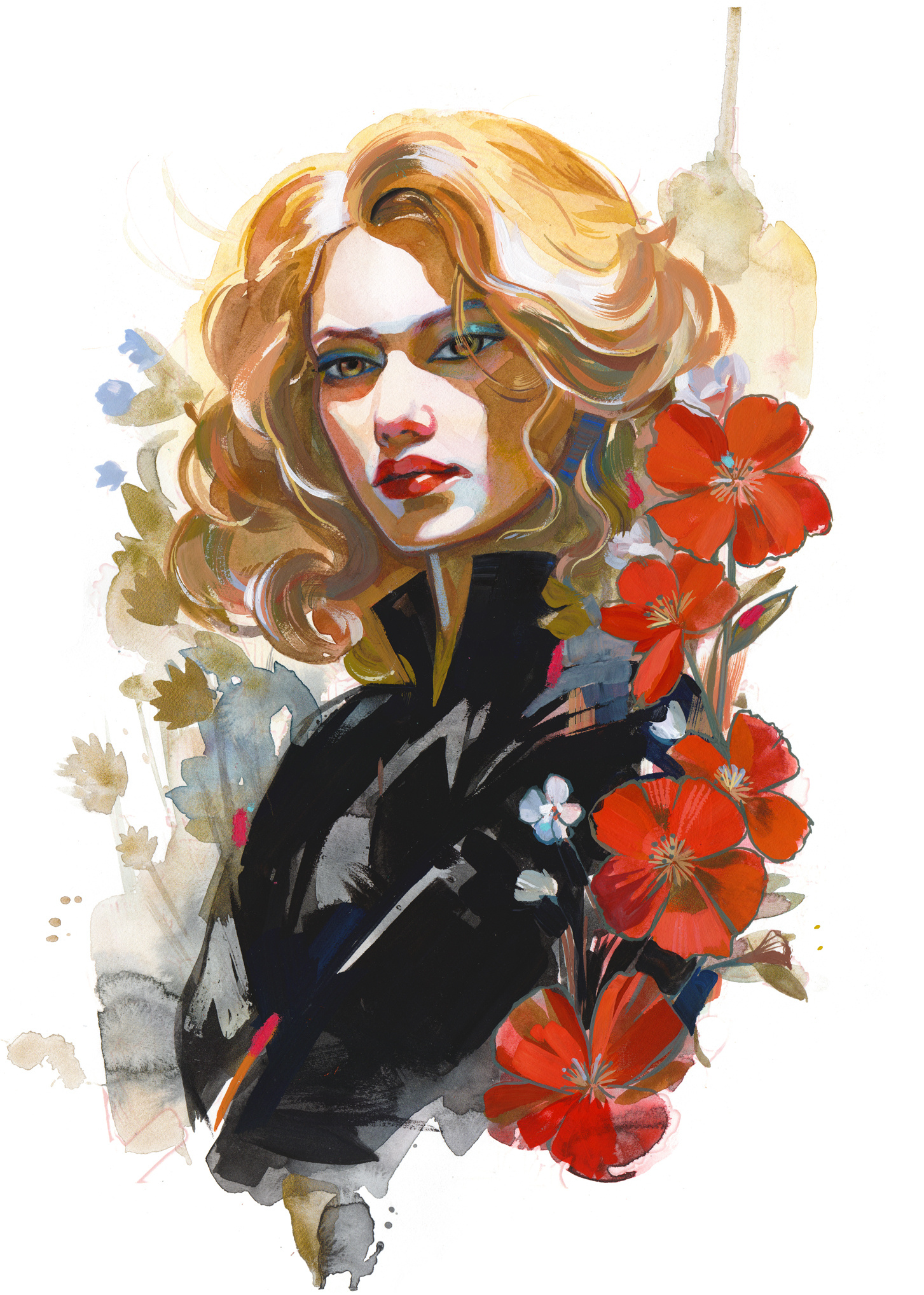 Tutorial Preview: wet-on-wet techniques, layering watercolors without lifting paint off and the right consitency of goua