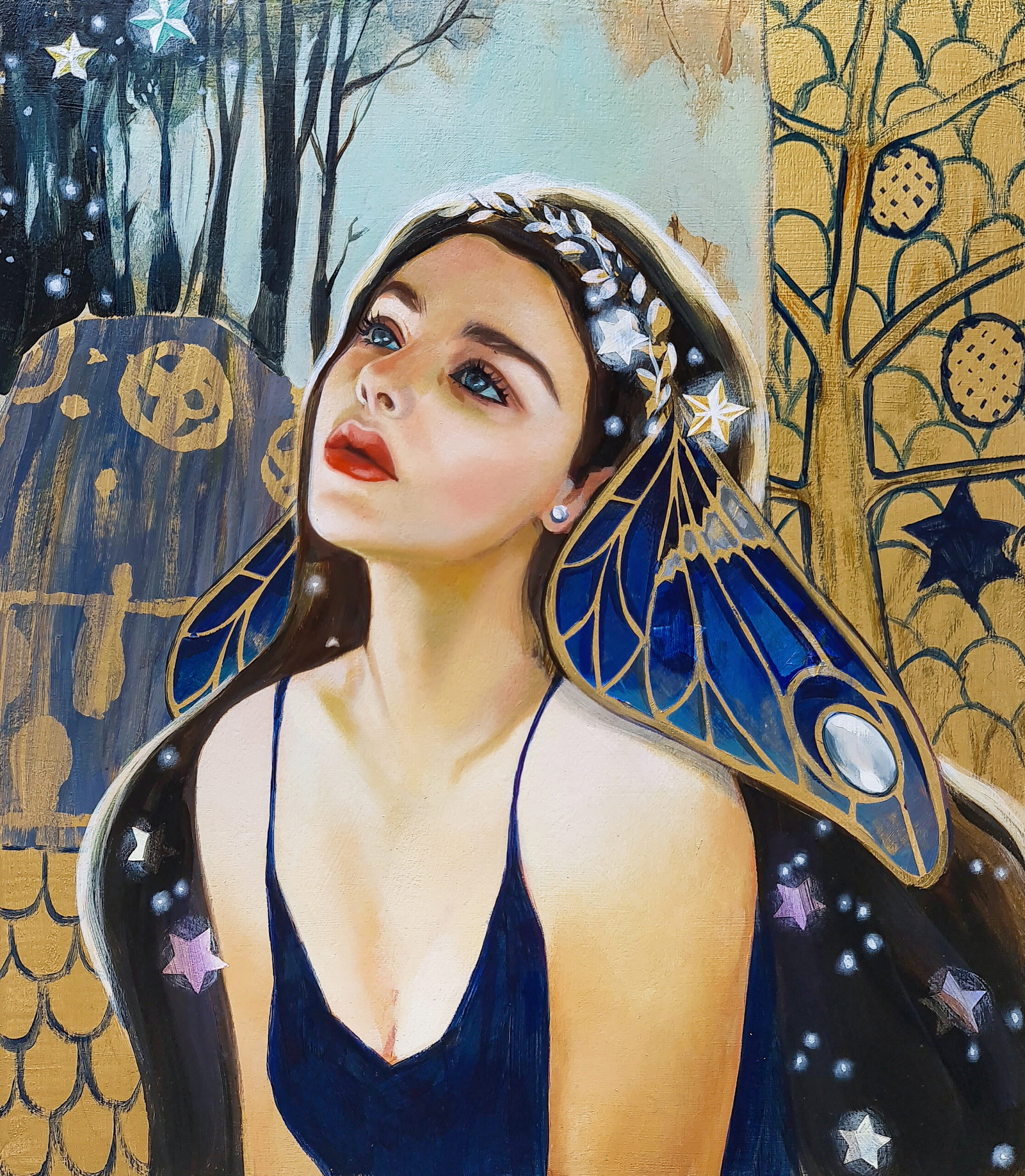 New Klimt Inspired Oil Painting for the July Auction! 😍